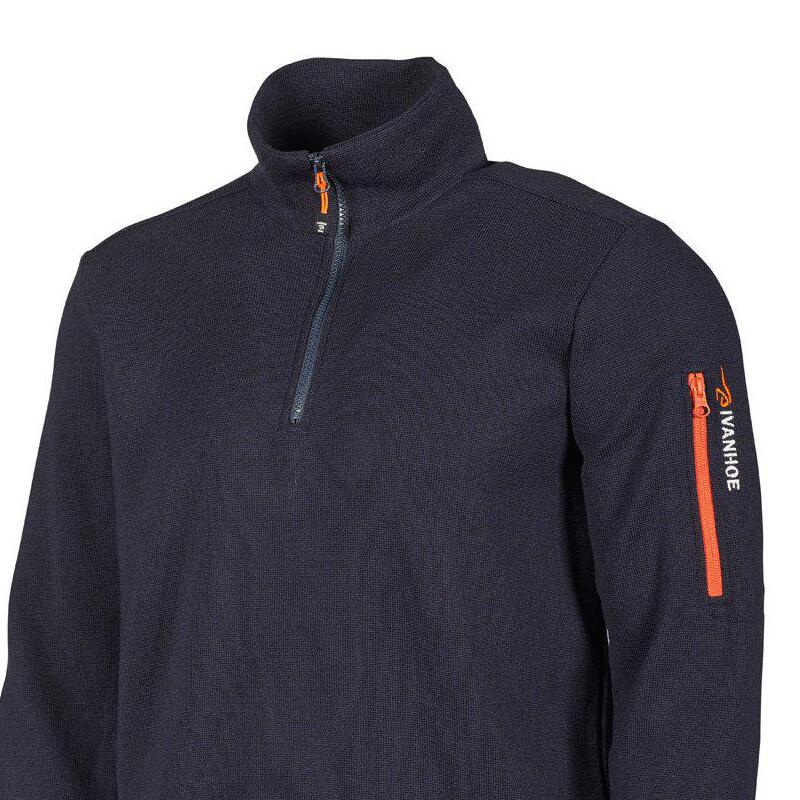 Vest Hadar Half Zip Navy Blue - fijne merinowol - Blauw 3/5