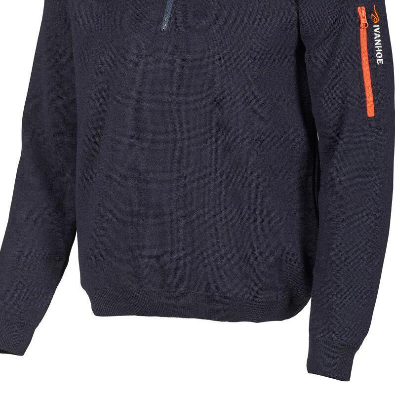 Vest Hadar Half Zip Navy Blue - fijne merinowol - Blauw 4/5