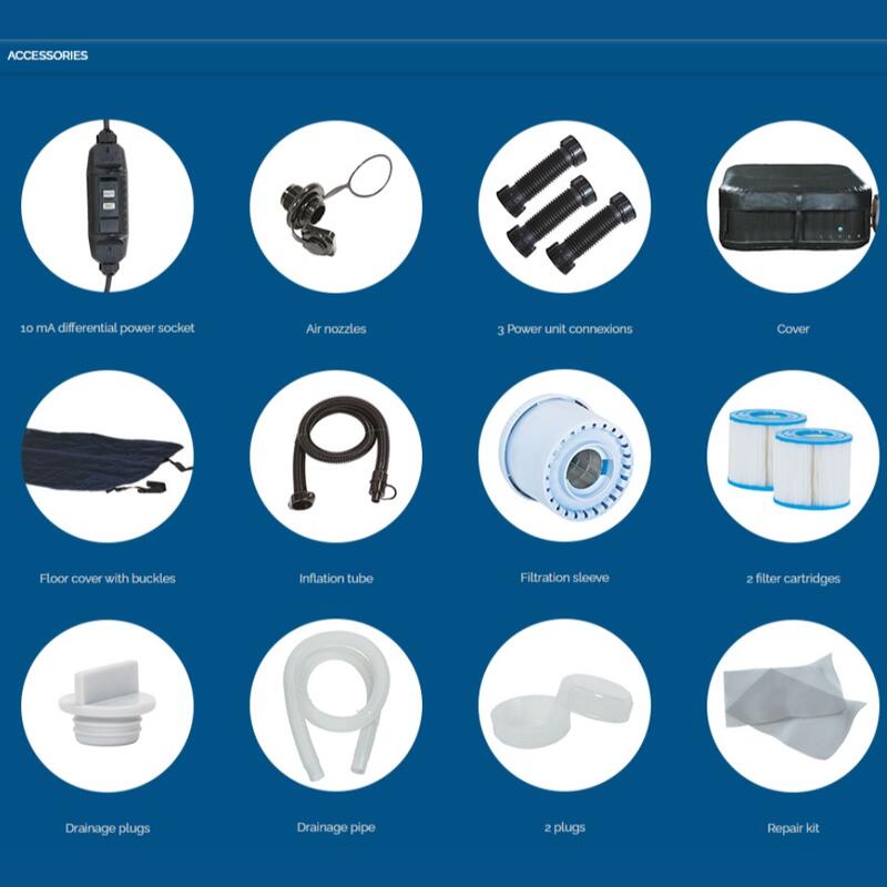 Spa gonflabil Netspa Silver pentru 5/6 persoane, inclusiv accesorii