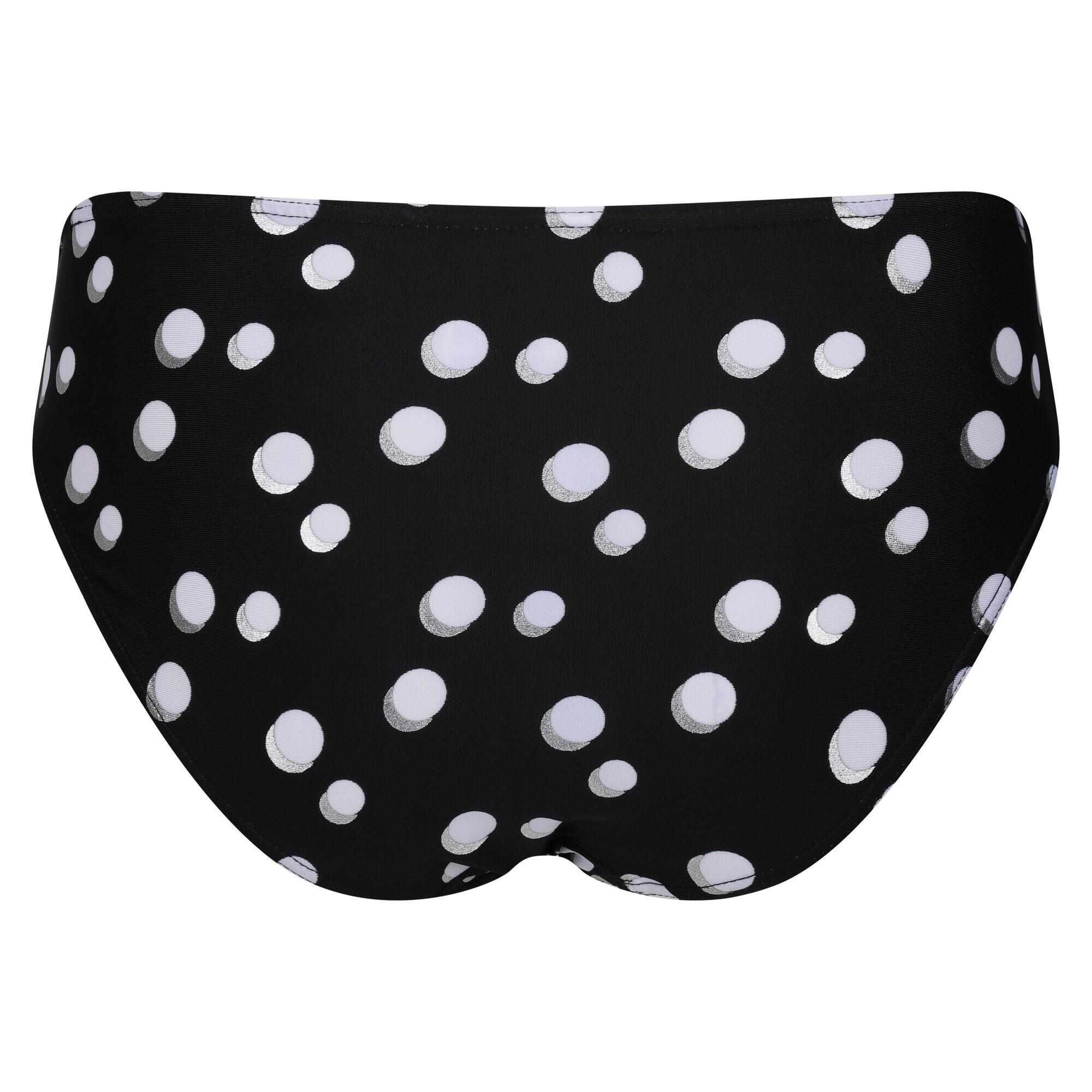 Womens/Ladies Aceana Polka Dot Bikini Bottoms (Black/White) 2/5