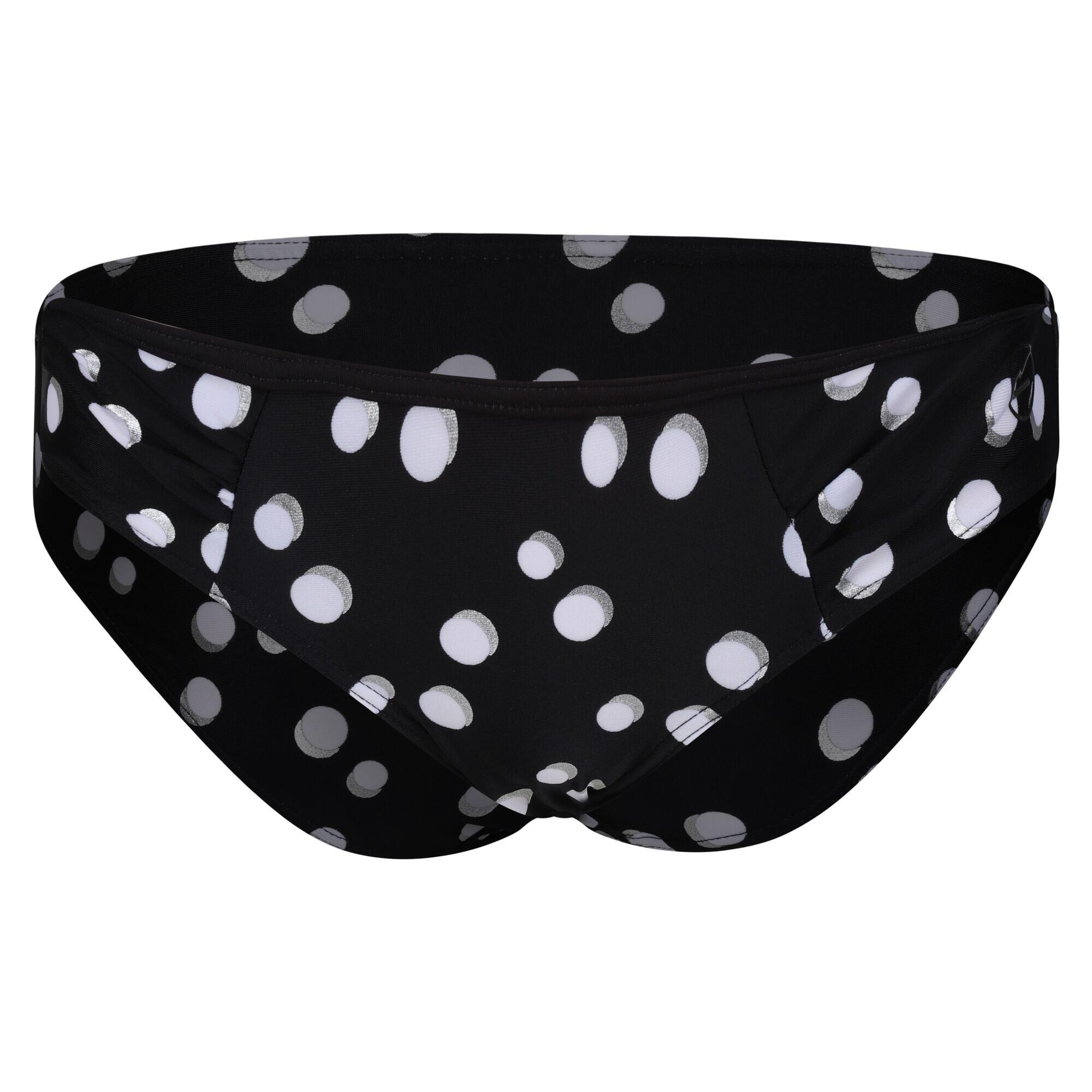 Womens/Ladies Aceana Polka Dot Bikini Bottoms (Black/White) 1/5