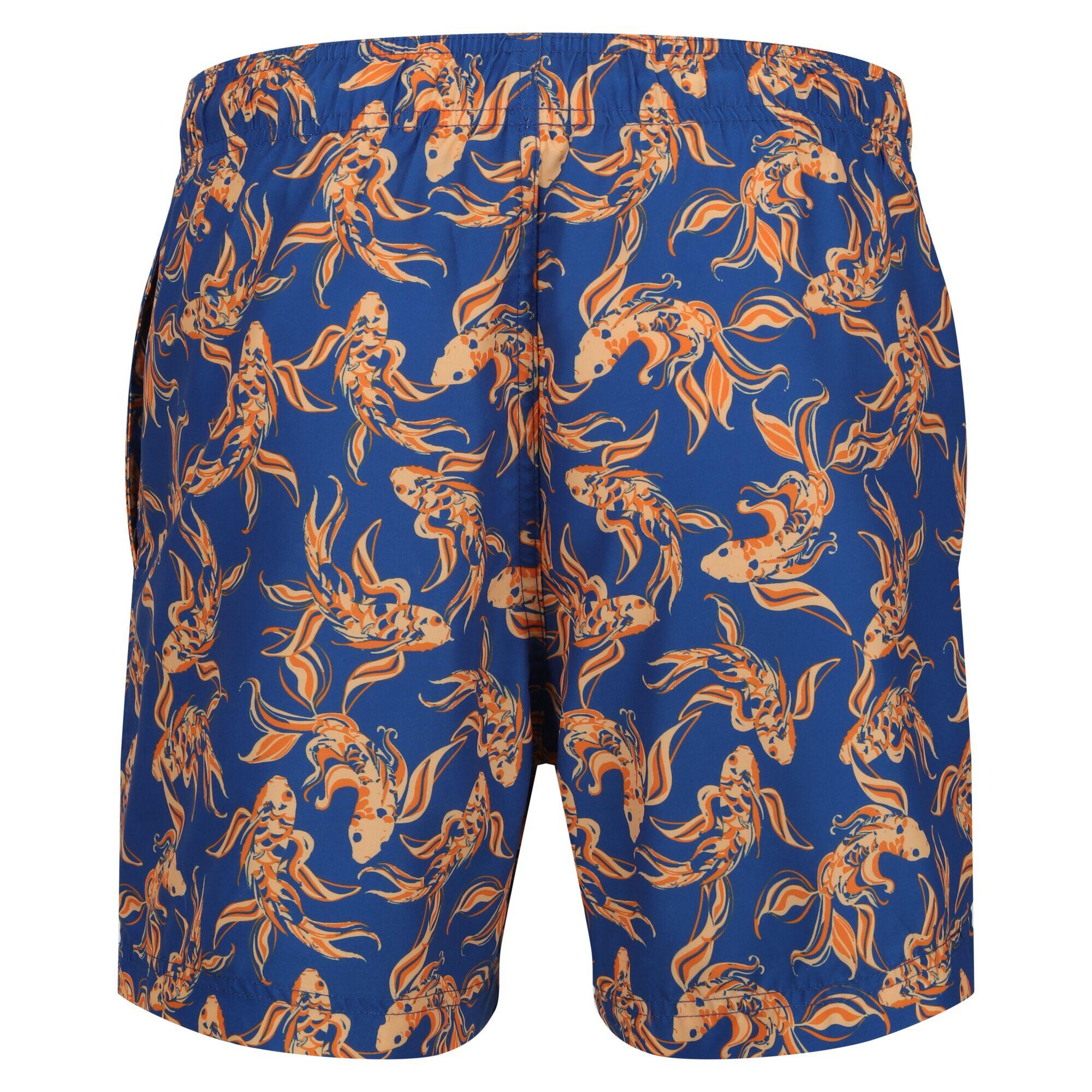 Mens Loras Fish Swim Shorts (Royal Blue) 2/5