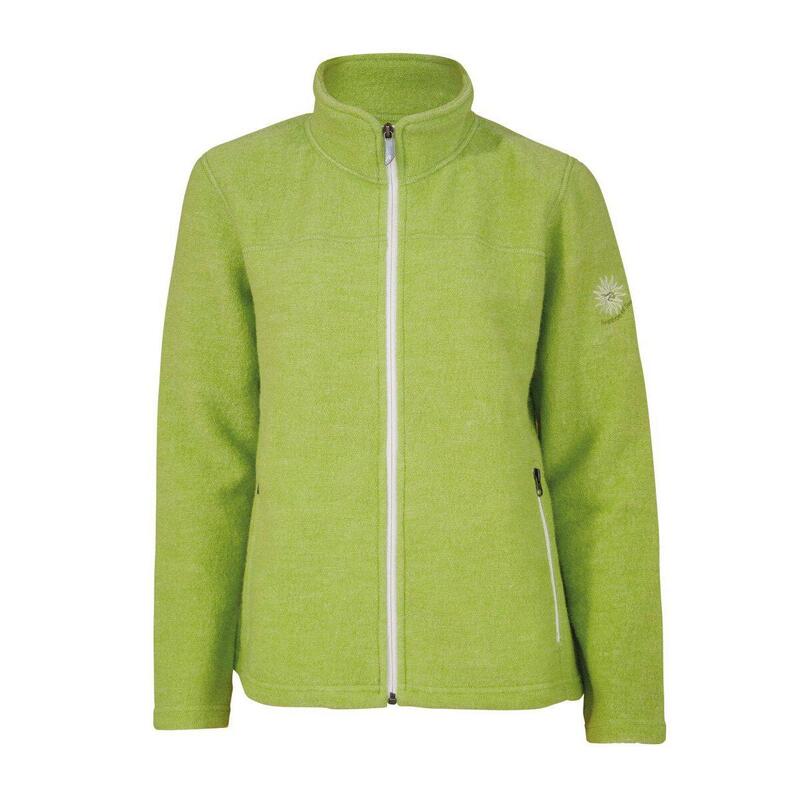 Ivanhoe cardigan en laine entièrement zippé pour femmes Beata Lime - Vert