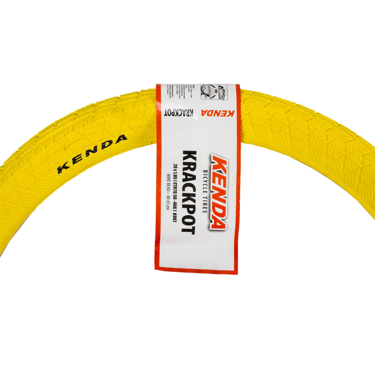 Pneu Kenda Krackpot 20x1,95 pouces 50-406 jaune K-907 à tringle 2/3
