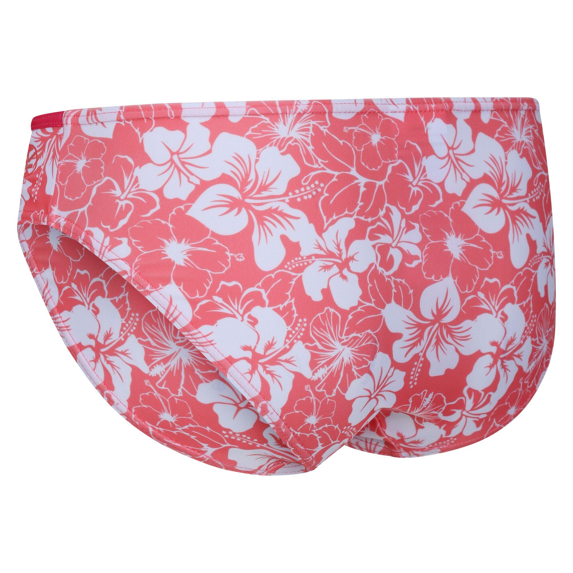 Womens/Ladies Aceana Hibiscus Bikini Bottoms (Peach Bloom) 3/5