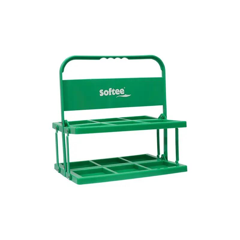 PORTA CANTIMPLORA VERDE SOFTEE PLEGABLE 6 X 1000 ML