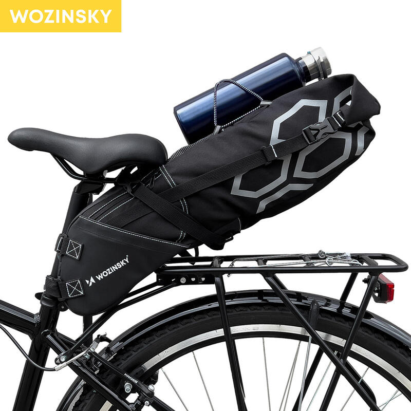 Wozinsky tágas kerékpár nyeregtáska nyeregtáska nagy 12l fekete (WBB9BK)