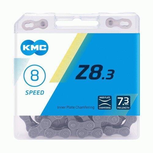 Km Z8.3 fietsketting 8 speed 1/2x3/32 114 schakels grijs/bruin in doosje