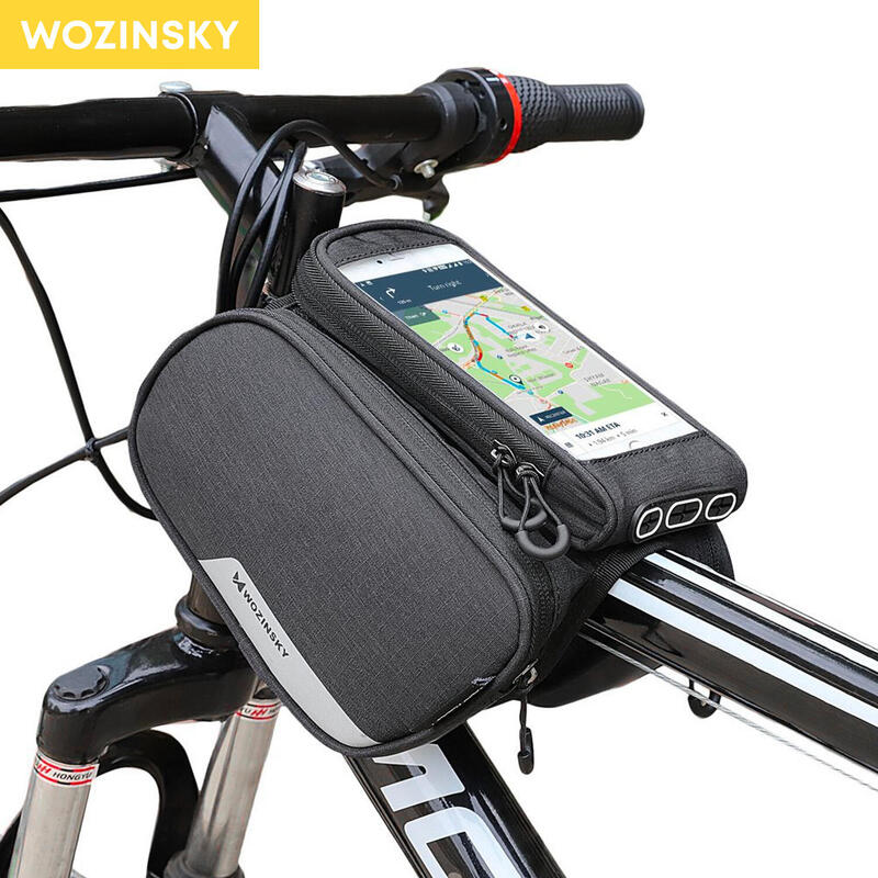 Torba rowerowa na ramę Wozinsky wodoodporna z pokrowcem na telefon 1,5 L