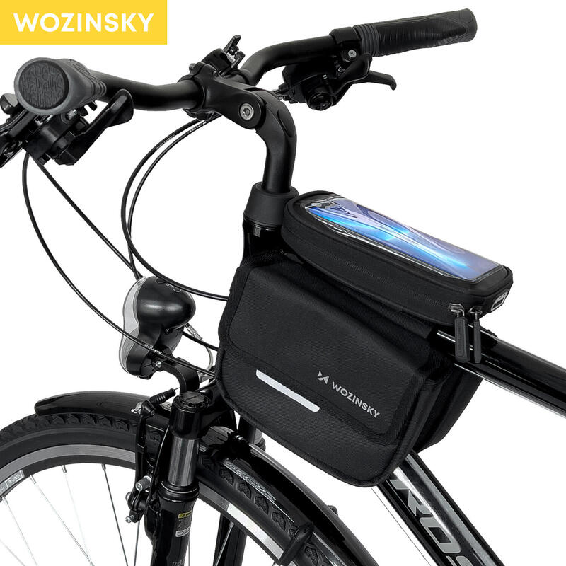 Torba rowerowa na ramę Wozinsky wodoodporne etui na telefon 1,5l