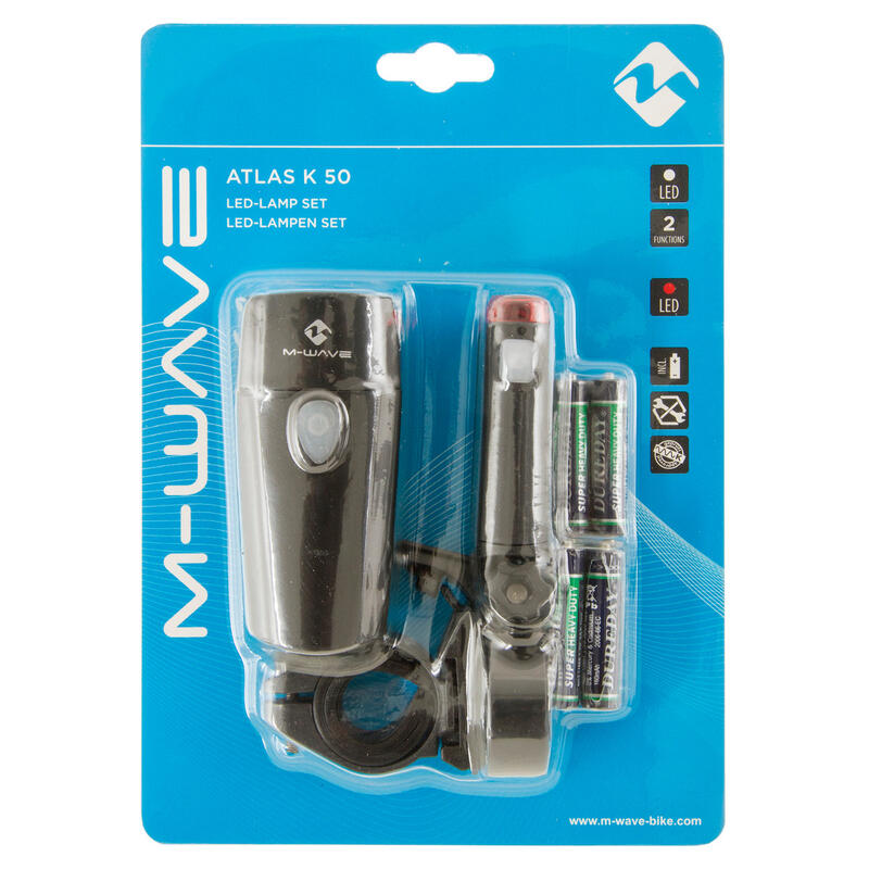 M-Wave Kit d'éclairage Atlas K 50 LED batterie noir
