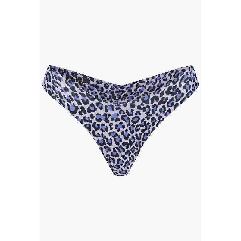 Bas de Bikini String - Motif Léopard Bleu - Bas de Bikini femme