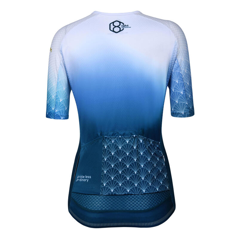 Maillot ciclismo manga corta mujer alta calidad azul 8andCounting