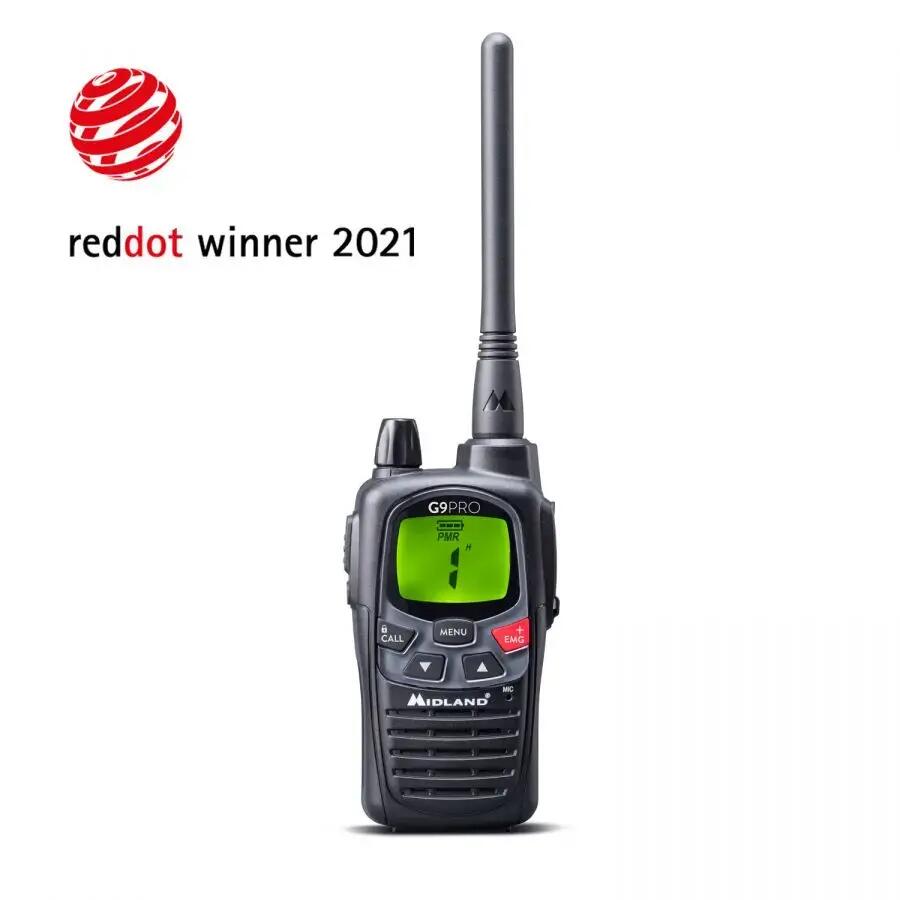 Midland G9 Pro – PMR446 Two-Way Radio, 101 Channels, 23-Hour Battery Life