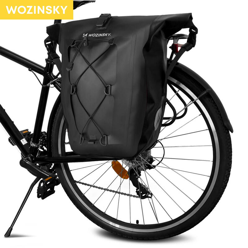 Torba rowerowa  na bagażnik Wozinsky wodoodporna  25 L czarny