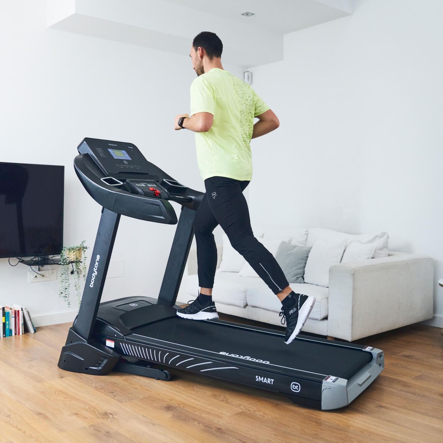 Passadeira de corrida dobrável Bodytone AR600SM-G cinzento inteligente 20km/h 2/8