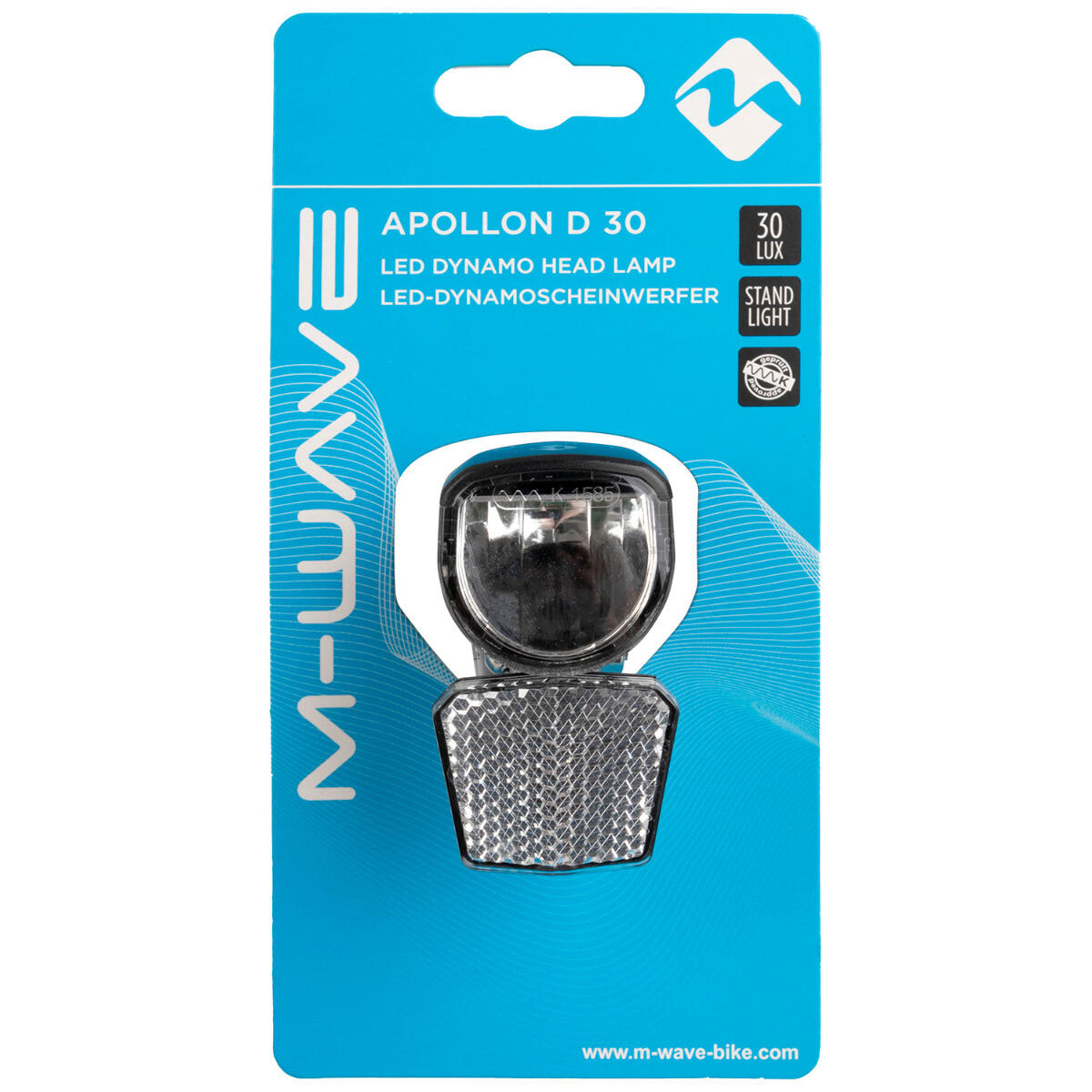 M-Wave phare Apollon D 30 dynamo LED acier inoxydable noir 2/2