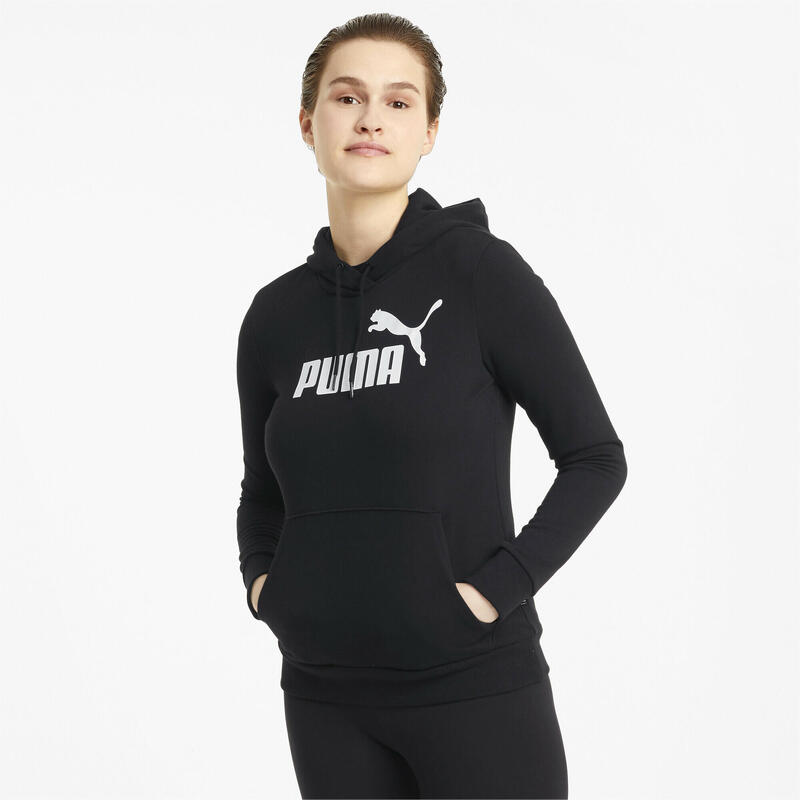 Felpa con cappuccio con logo Essentials donna PUMA Black