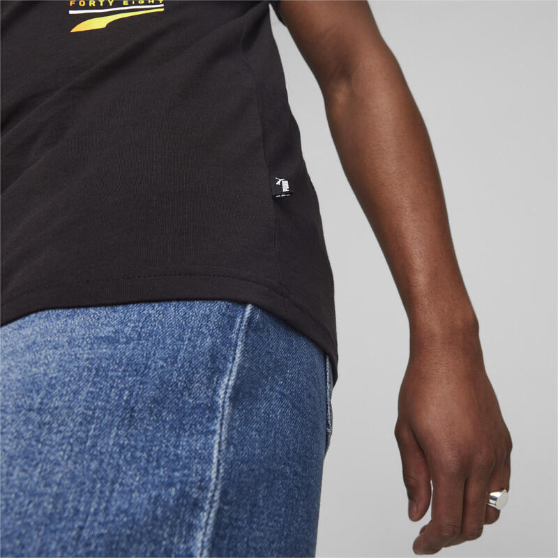 T-shirt PUMA com gráficos multicoloridos para homem Preto