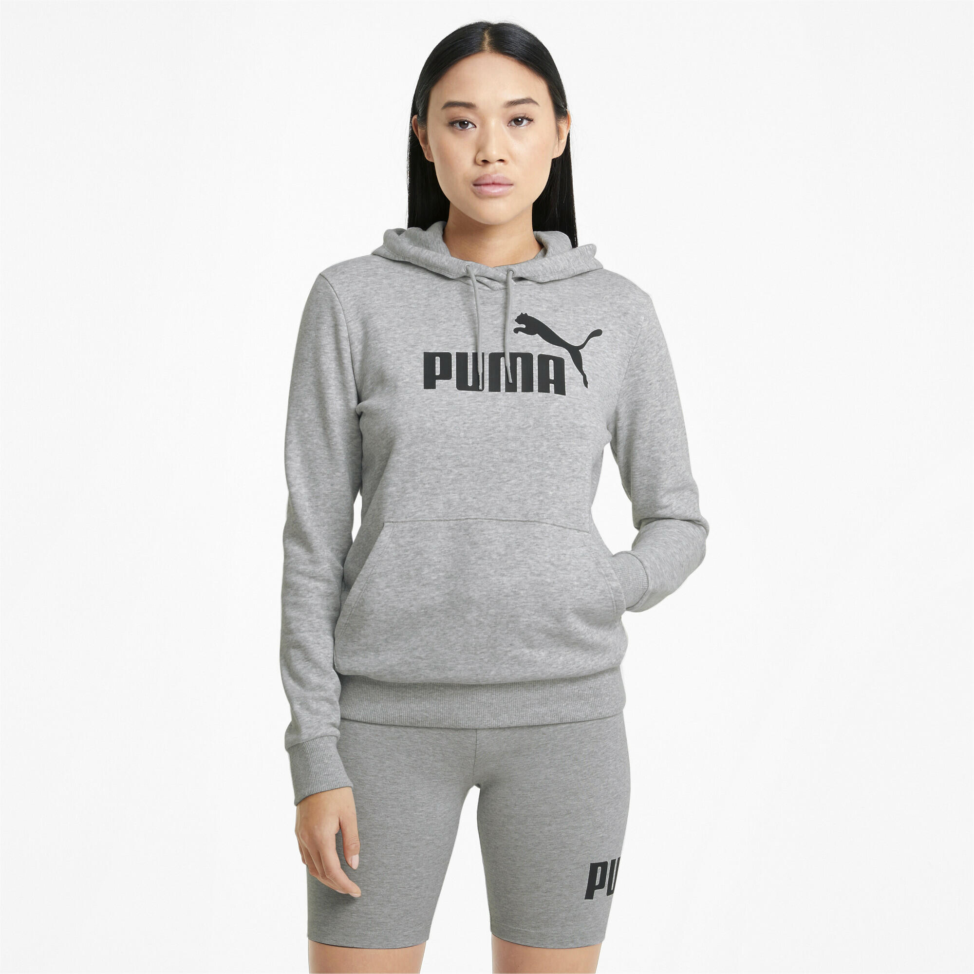 Hoodie à logo Essentials Femme PUMA Light Gray Heather 2/5