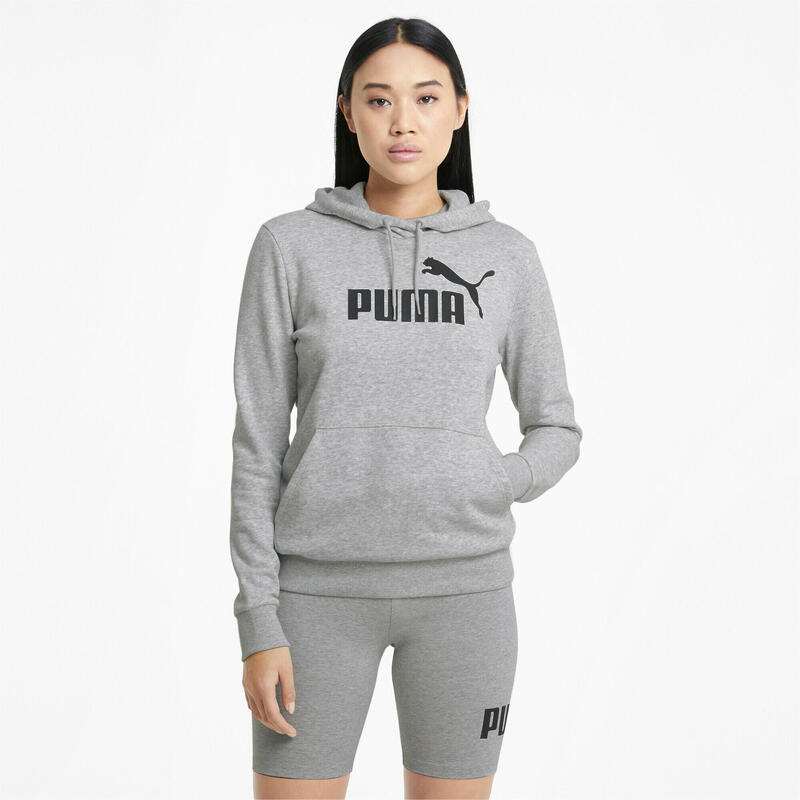 Essentials Logo Hoodie Damen PUMA Light Gray Heather