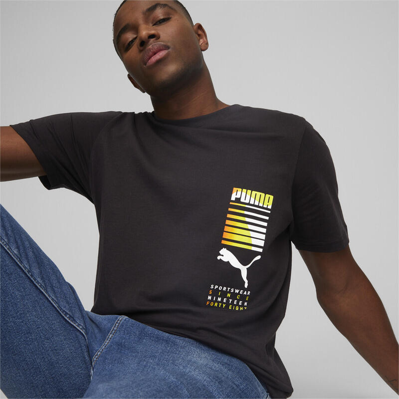 Graphics Multicoloured T-Shirt Herren PUMA Black