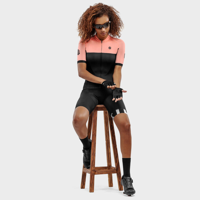 Maillot manga corta ultraligero ciclismo SIROKO M3 Aprica Negro Mujer