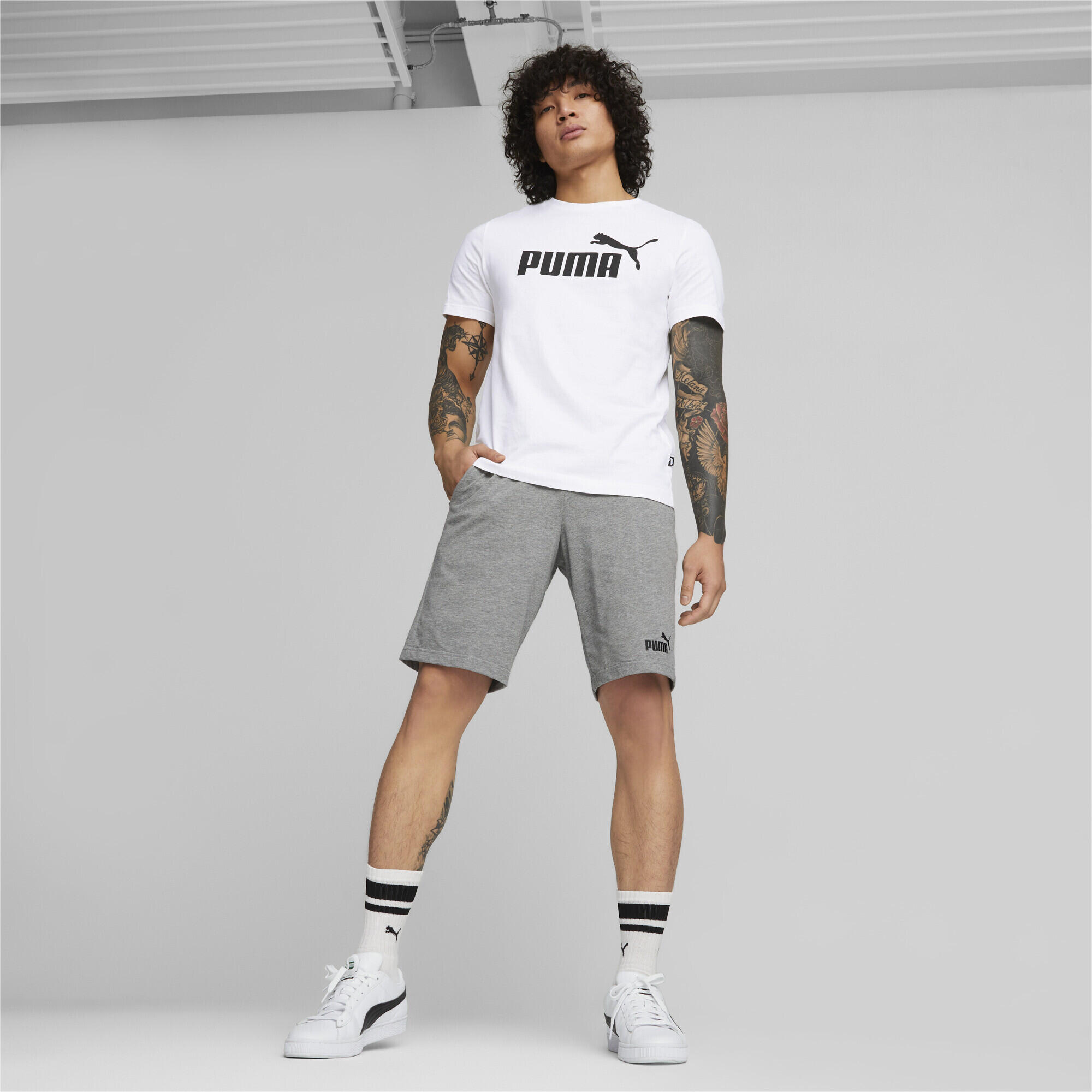 T-shirt Essentials con logo da uomo PUMA White 5/7