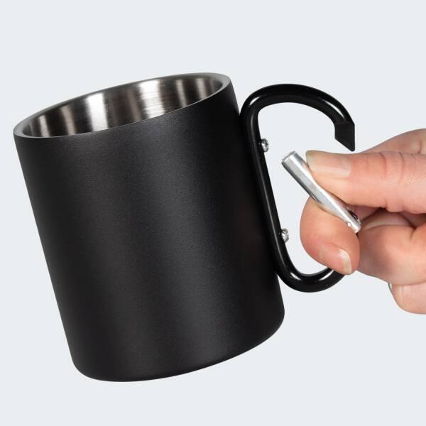 Thermal camping mug 300 ml | Carabiner | Stainless steel | 1 Cup