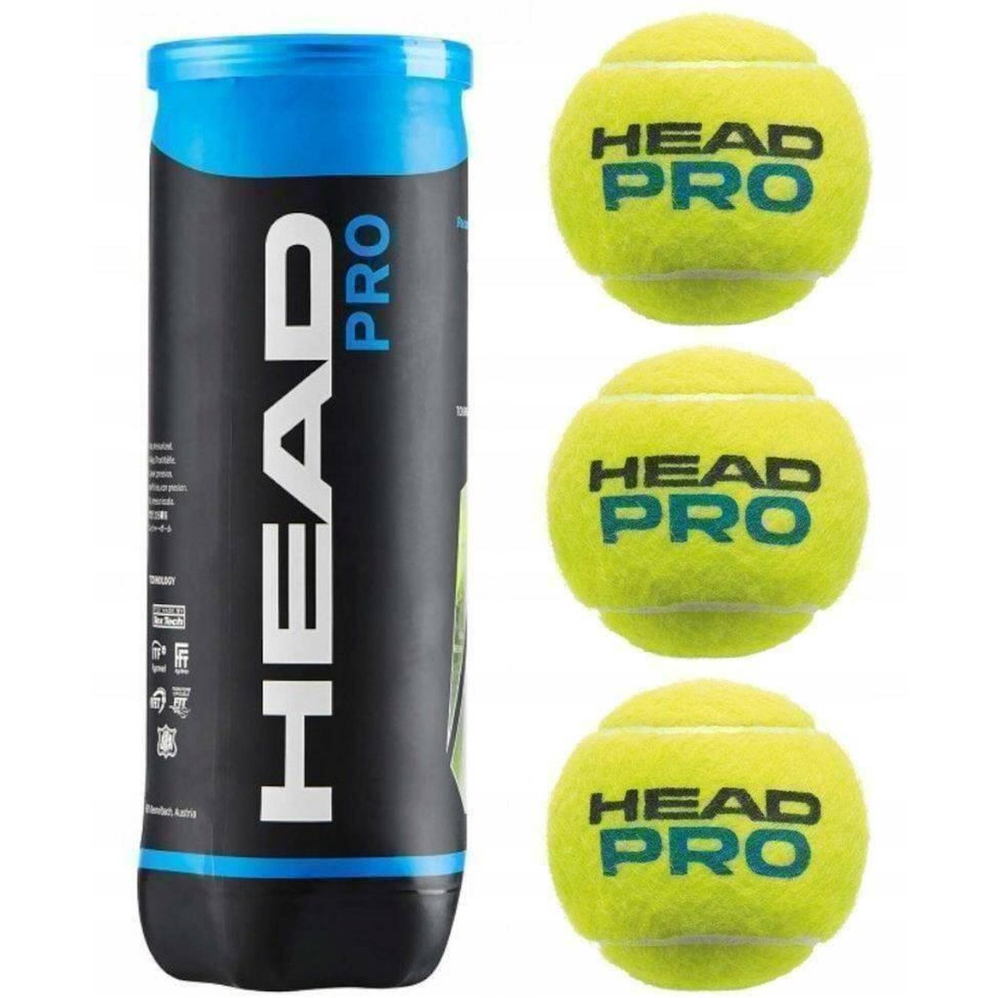 Tube balles de tennis Head Pro (x3)