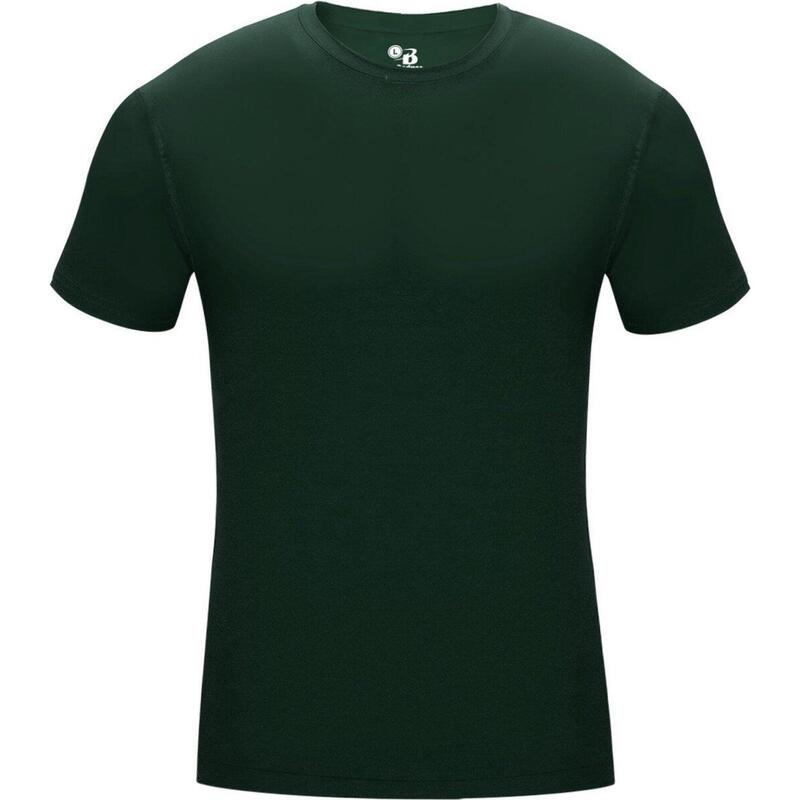Kurzarm-Shirt Pro Compression Herren-Unterhemd Dunkelgrün Groß