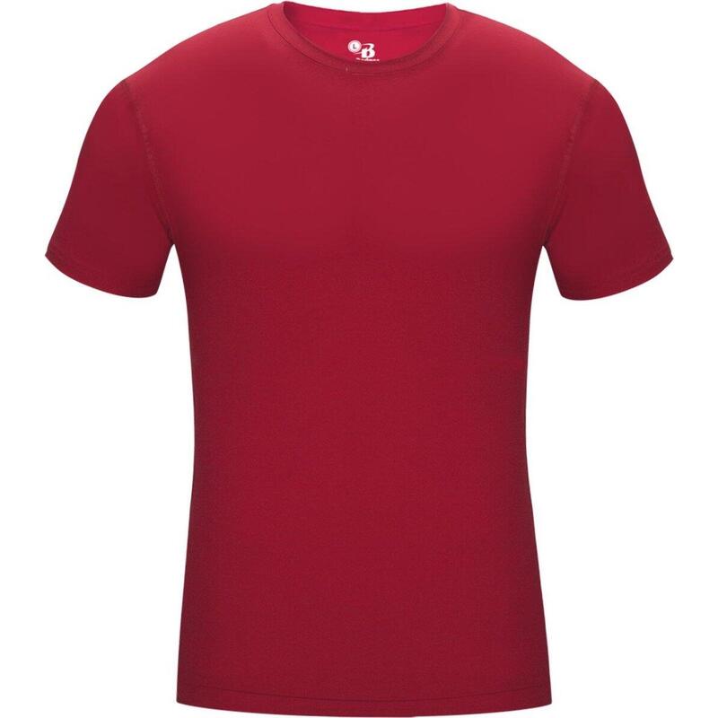 Kurzarm-Shirt Pro Compression Herren-Unterhemd Rot Medium