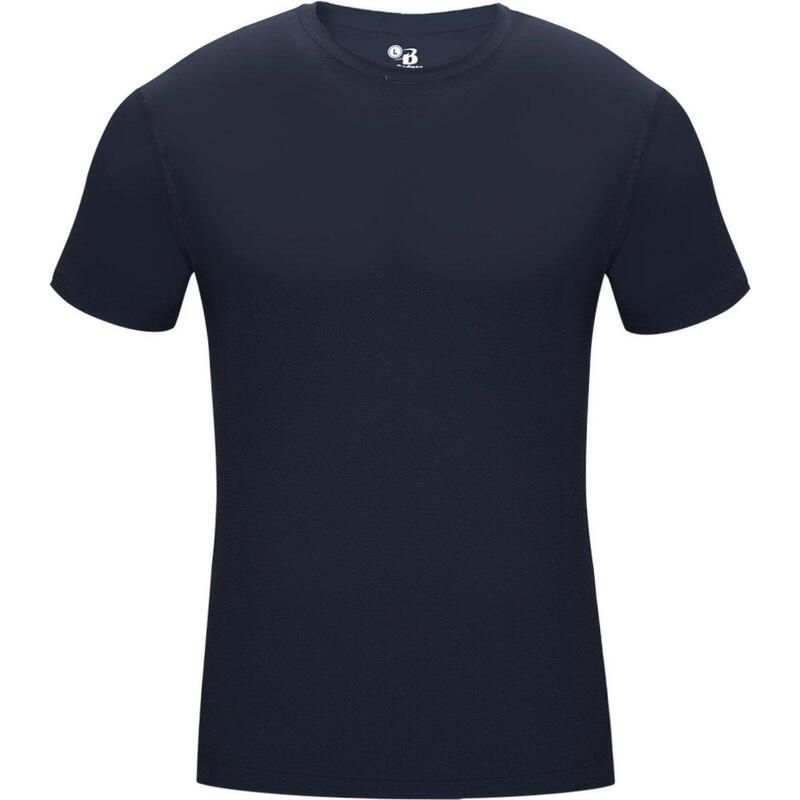 Kurzarm-Shirt Pro Compression Herren-Unterhemd Dunkelblau Klein