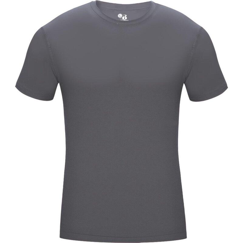 Kurzarm-Shirt Pro Compression Herren-Unterhemd Dunkelgrau Groß