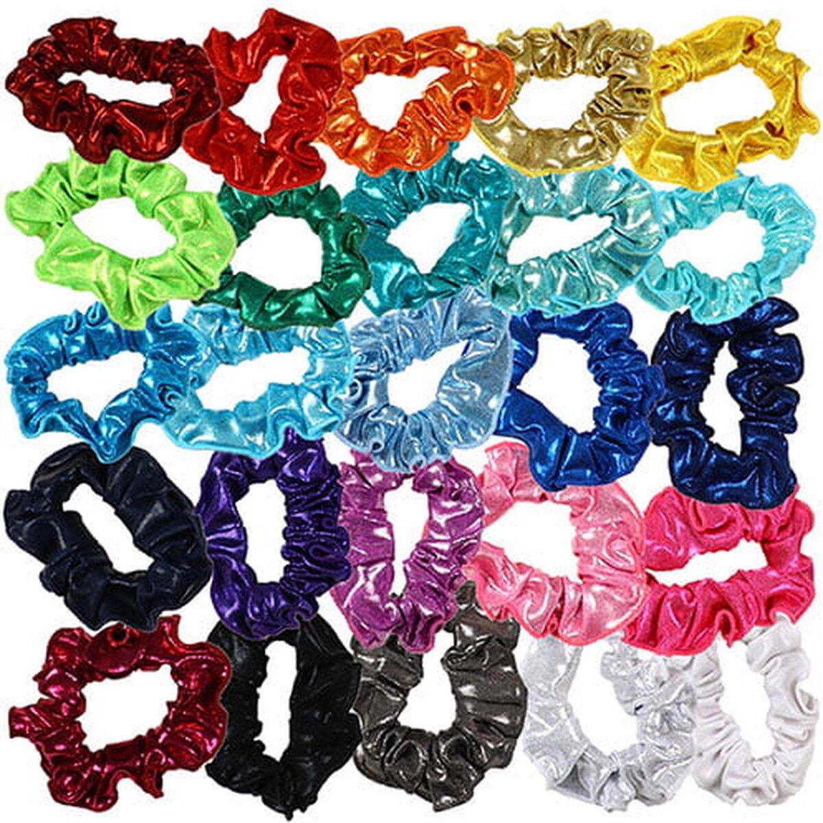Haar Scrunchie Mystique Glansstof Turnen Meisjes Elastisch Anthraciet 2/4