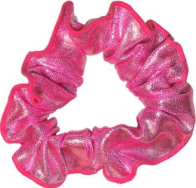 Haar scrunchie mystique glansstof turnen meisjes elastisch roze