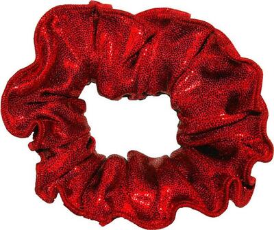 Haar scrunchie mystique glansstof turnen meisjes elastisch rood