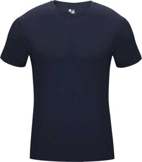 Kurzarm-Shirt Pro Compression Herren-Unterhemd Dunkelblau Medium