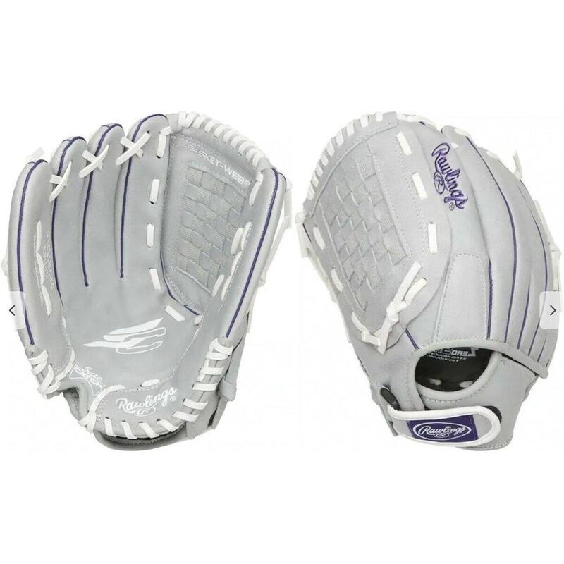 Handschuh Softball SCSB12U Kinder Linkshänder Pitcher grau / lila 12-Zoll