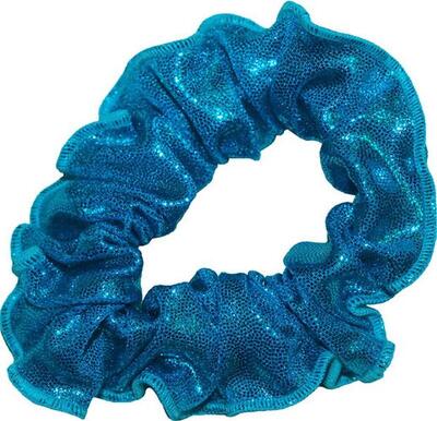 Haar scrunchie mystique glansstof turnen meisjes elastisch turquoise