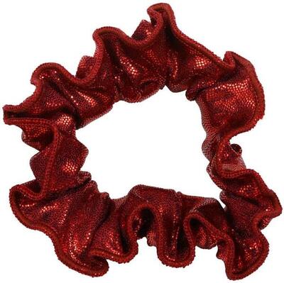 Haar scrunchie mystique glansstof turnen meisjes elastisch donkerrood