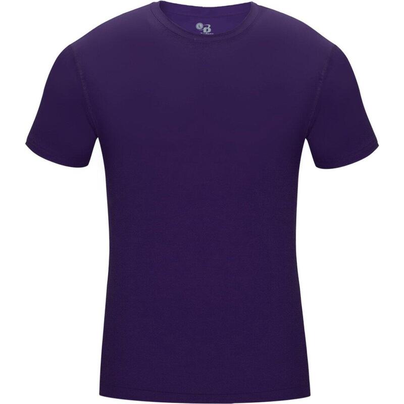 Kurzarm-Shirt Pro Compression Herren-Unterhemd Lila X-Large