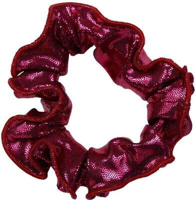 Haar scrunchie mystique glansstof turnen meisjes elastisch fuchsia bordeaux