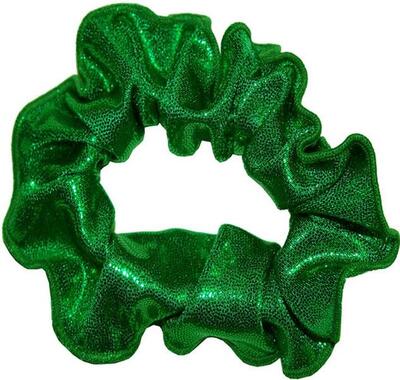 Haar scrunchie mystique glansstof turnen meisjes elastisch kelly groen
