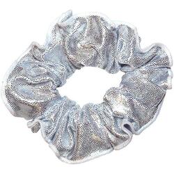 Haar Scrunchie Mystique Glansstof Turnen Meisjes Elastisch Zilver