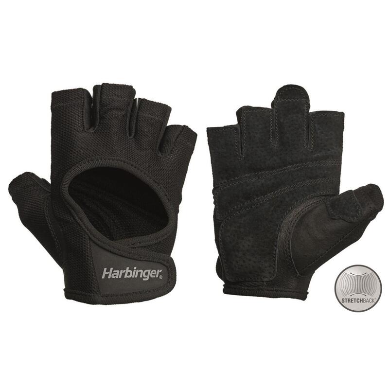 Gants de fitness Harbinger Power Stretchback pour femmes - Noir - L