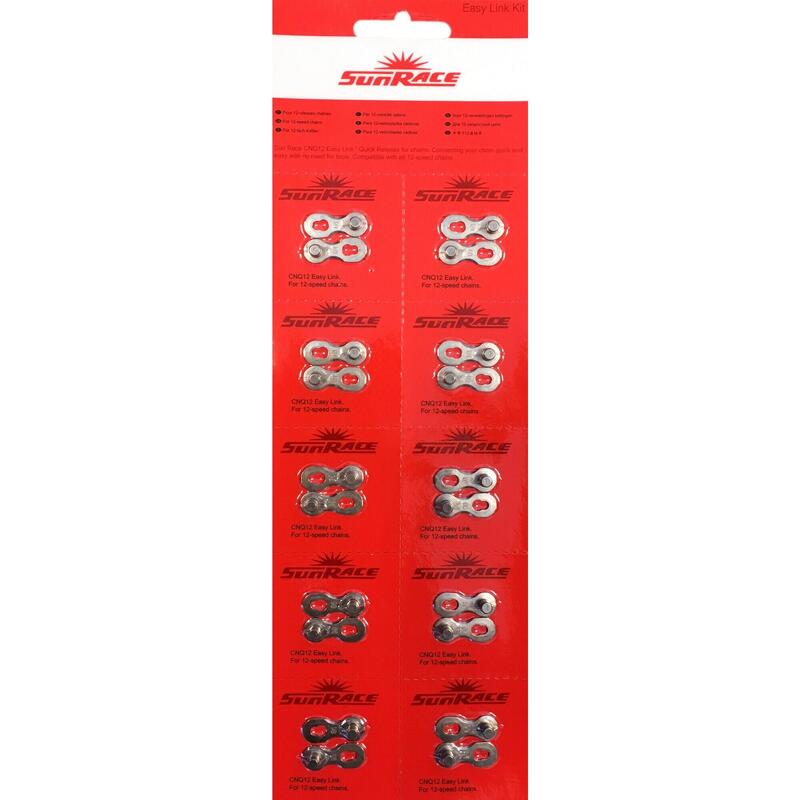 Lot de 10 connecteurs de chaîne (attache rapide) Sunrace 12 v