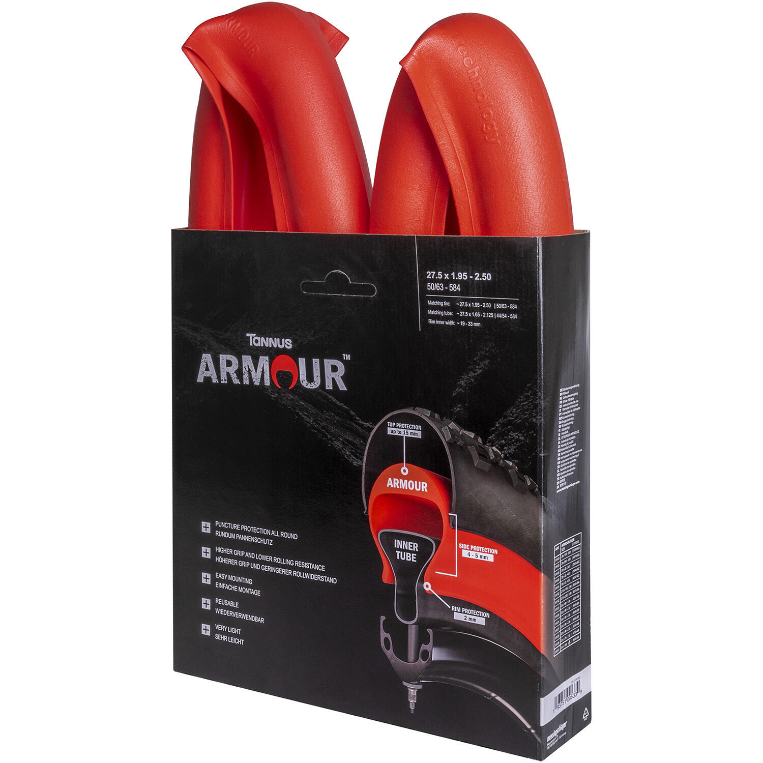 Tannus Armour 700-35/40c Buitenband-inlay anti-lek rood 2/5
