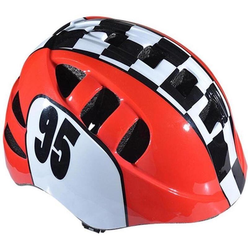 Casque pour enfants Garçons Filles - Rouge Blanc Rally - Extra Small