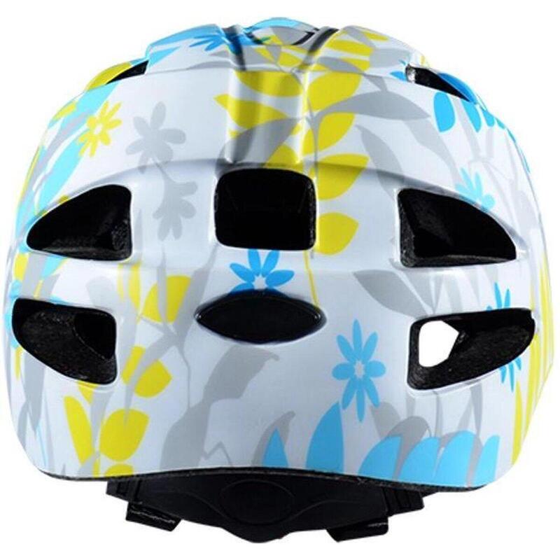 Kinderhelm - Bloemen Wit Blauw Geel - Fietshelm kinderen Extra Small